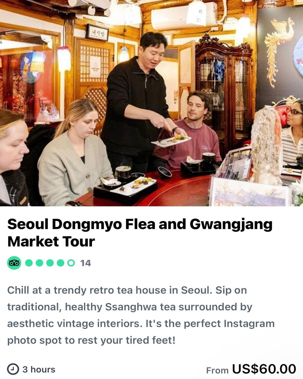 Dongmyo Flea Gwangjang Market Tea Tour Korean Tea tour